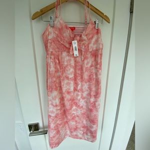 JOE FRESH Pink and White Tye Dye Summer Dress Size Small